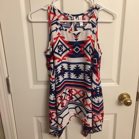 Xhilaration Tops - Red/white/blue tribal tunic tank size XS